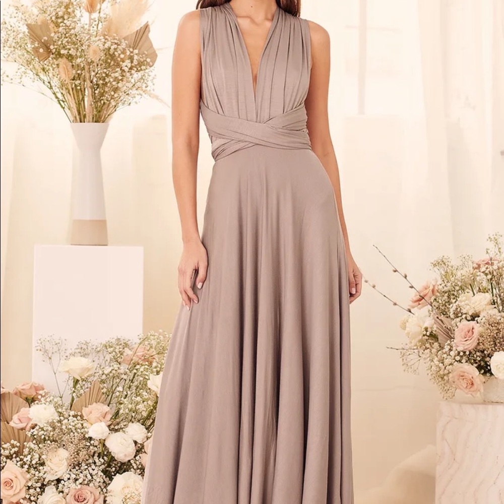 Multi-style Lulus maxi dress in dusty rose/purple